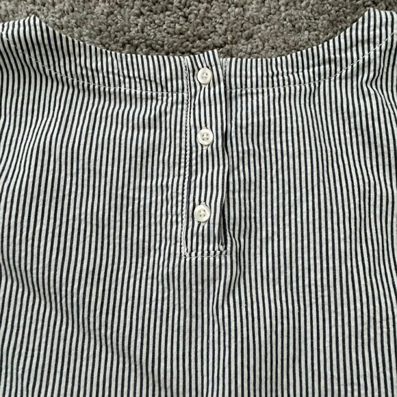 St. John's Bay Cotton Blouse Tie Front Embroidery Sleeve Detail Small - Picture 2 of 10